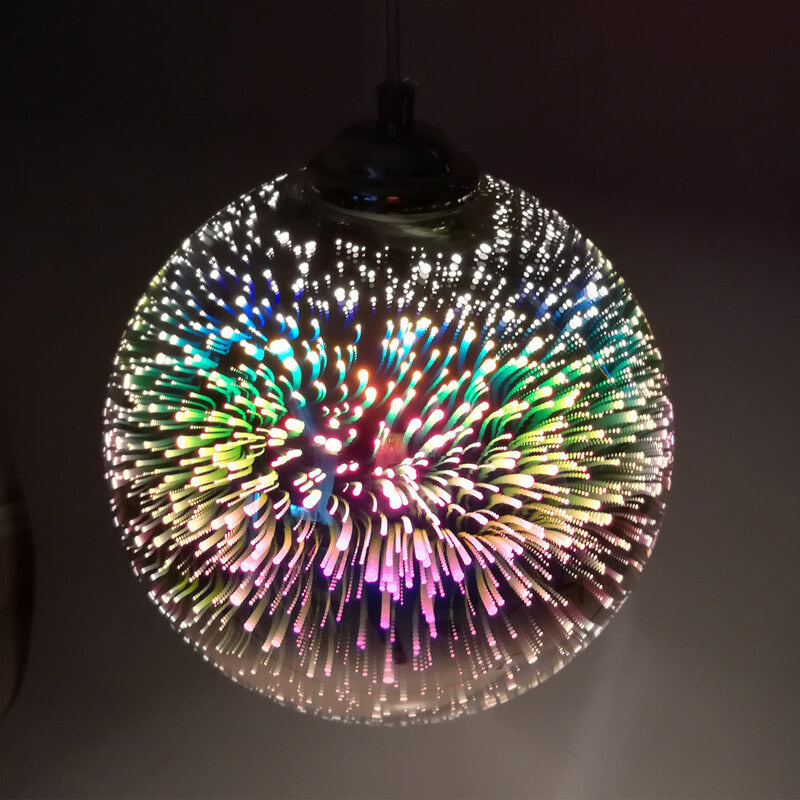 3D Vuurwerk Glas Hanglamp | Creatief Kleurglas Ontwerp