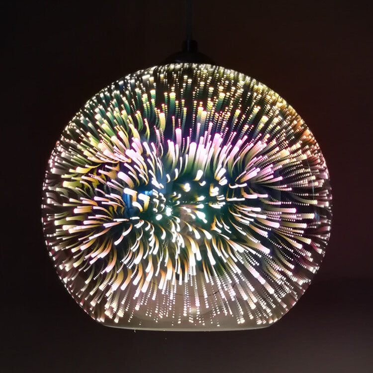 3D Vuurwerk Glas Hanglamp | Creatief Kleurglas Ontwerp