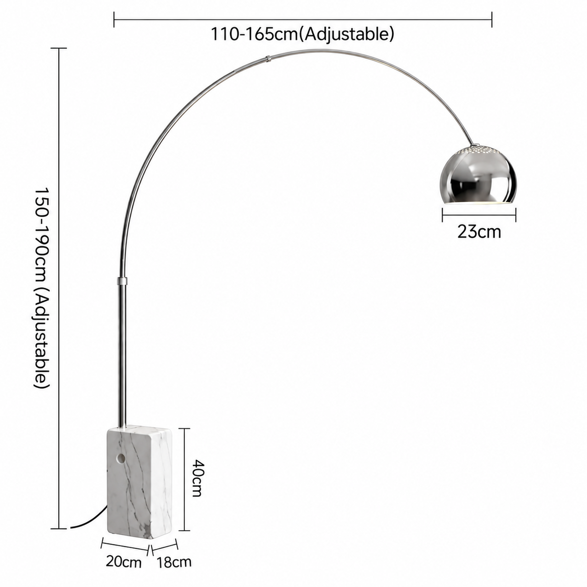 Italiaanse Arco Booglamp – Moderne Design Vloerlamp voor de Woonkamer