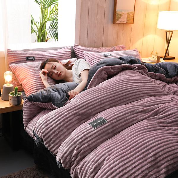 Dikke Corduroy Velvet Bedset