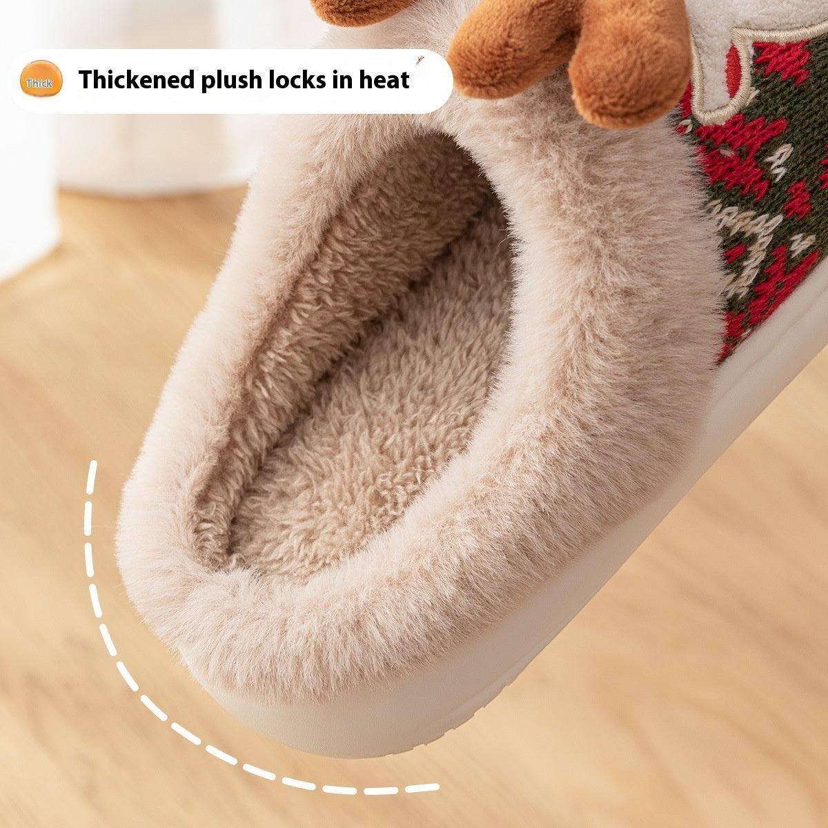 Kerstpantoffels met Geborduurde Stof