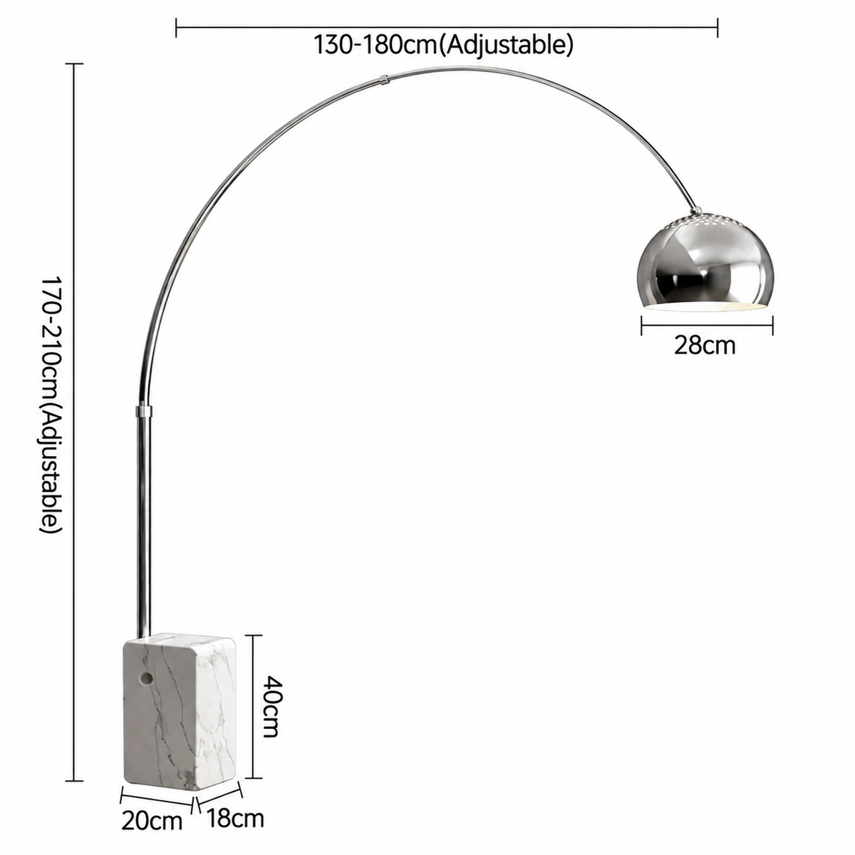 Italiaanse Arco Booglamp – Moderne Design Vloerlamp voor de Woonkamer