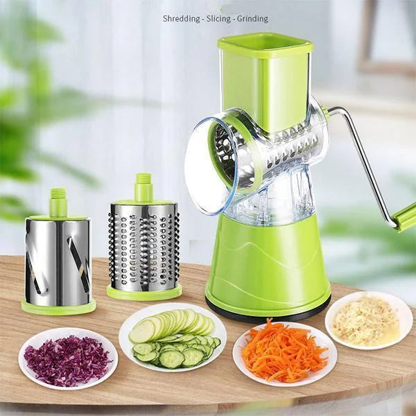 CulinaryElegance Handmatige Rotatierasp | Multifunctionele hakker voor moeiteloos raspen en snijden in de keuken