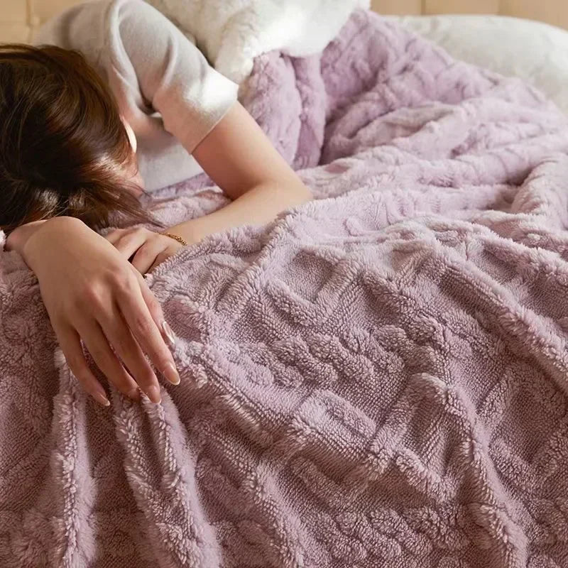 Dik Lamswollen Winter Fleece Deken - LuxyCozy