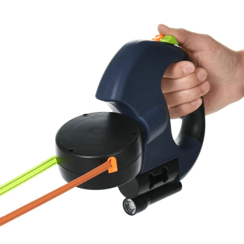 Duoglow Dubbele Hondenriem met LED Licht, 360° Draaibare Scharnier, 30 kg Capaciteit
