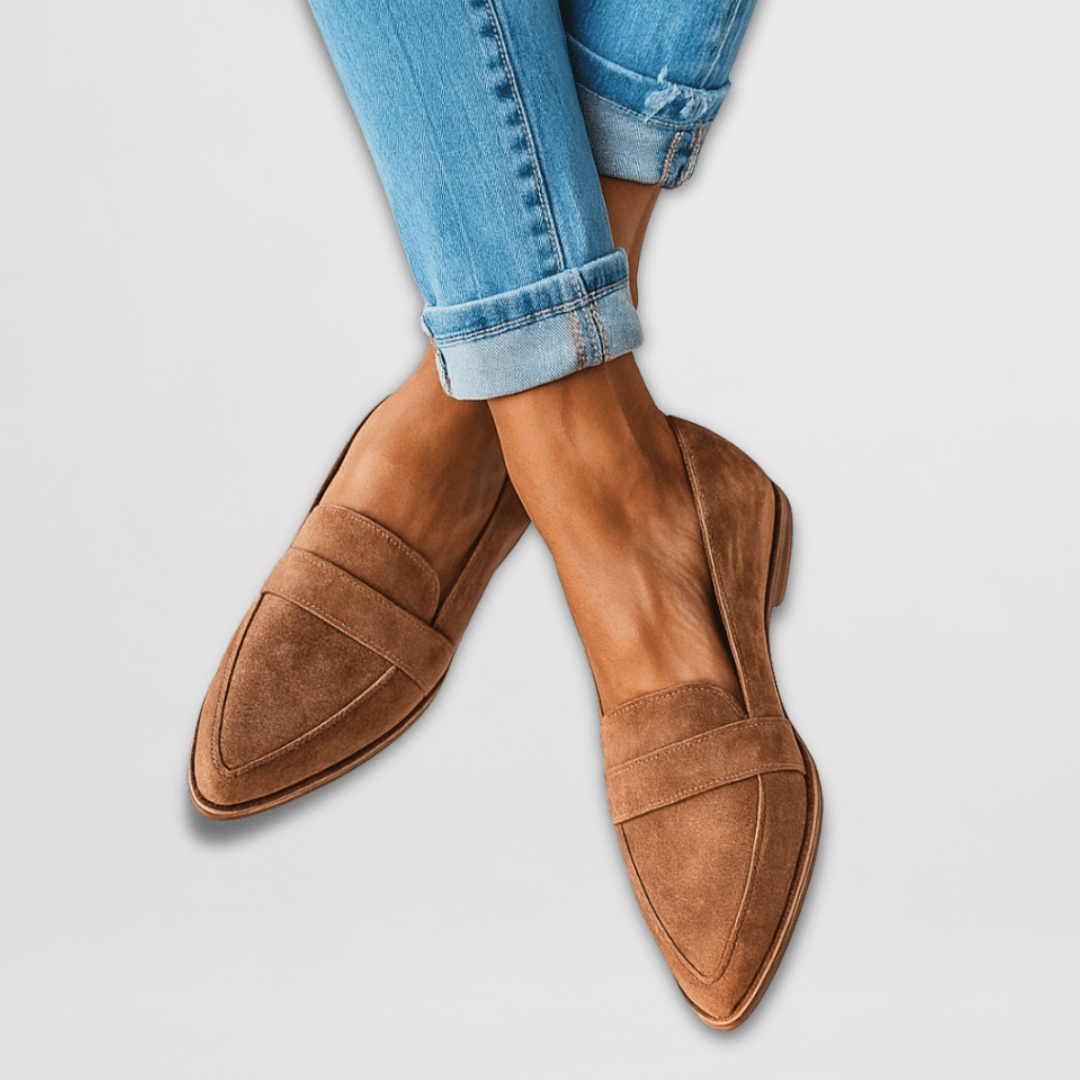 Magdalena | Dames Lente Puntige Suède Loafers