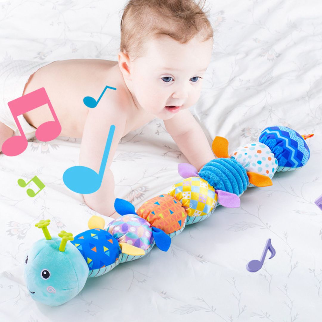 Sensorische Pluche Rammelaar en Muziek Rups