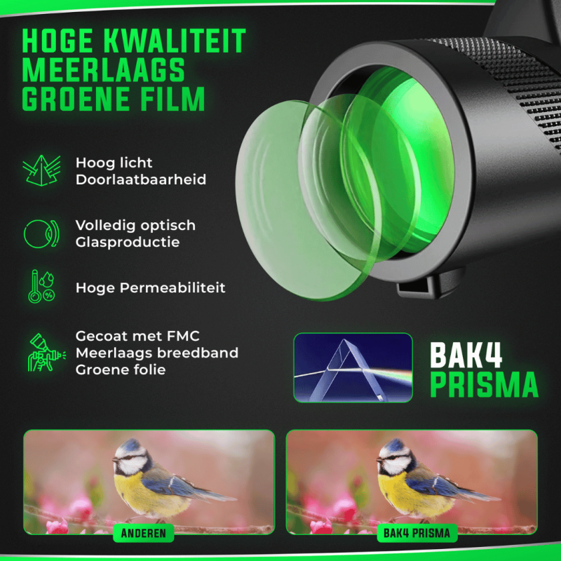 AstroView Hoogwaardige Monoculair | Compact en licht voor een heldere kijk op grote afstanden