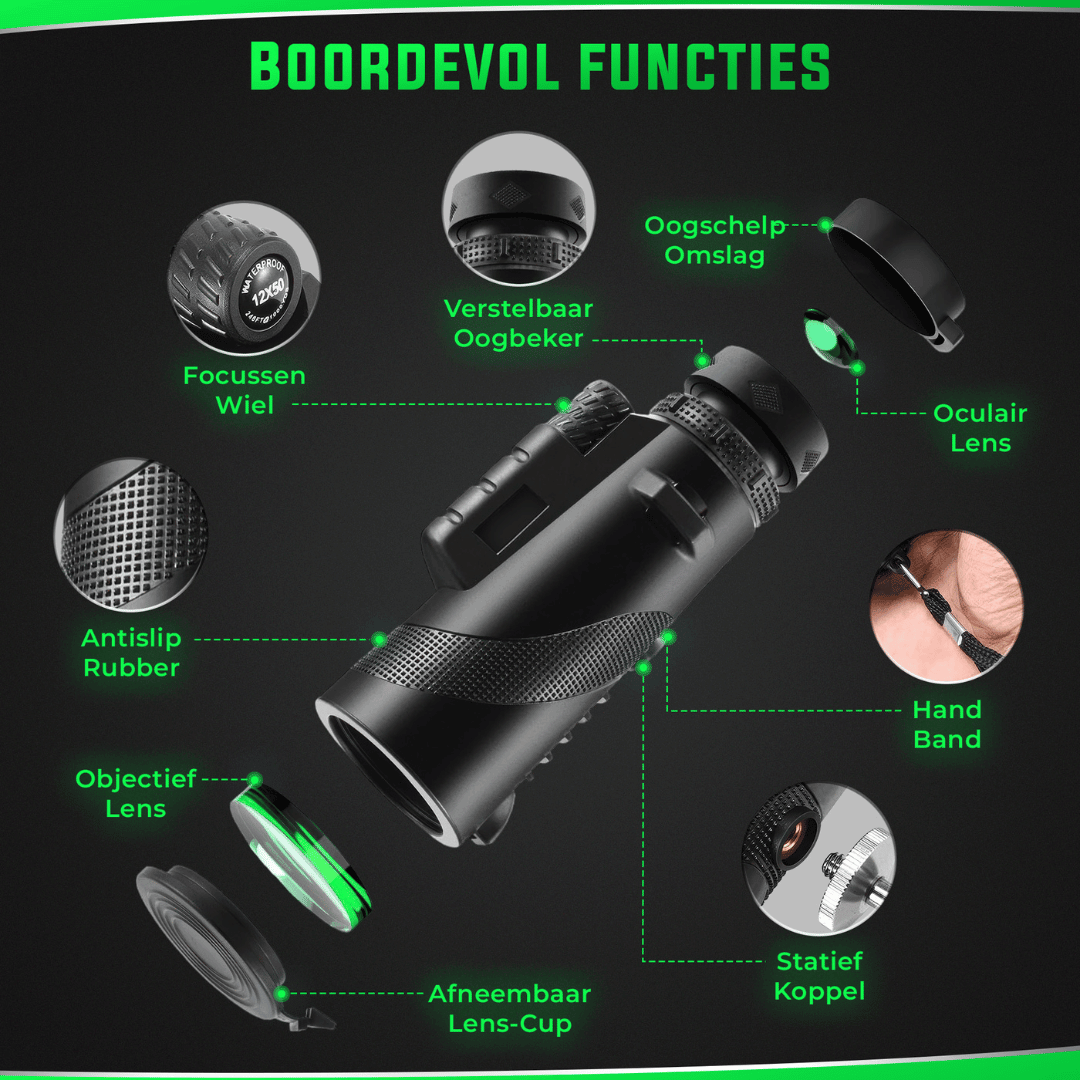 AstroView Hoogwaardige Monoculair | Compact en licht voor een heldere kijk op grote afstanden