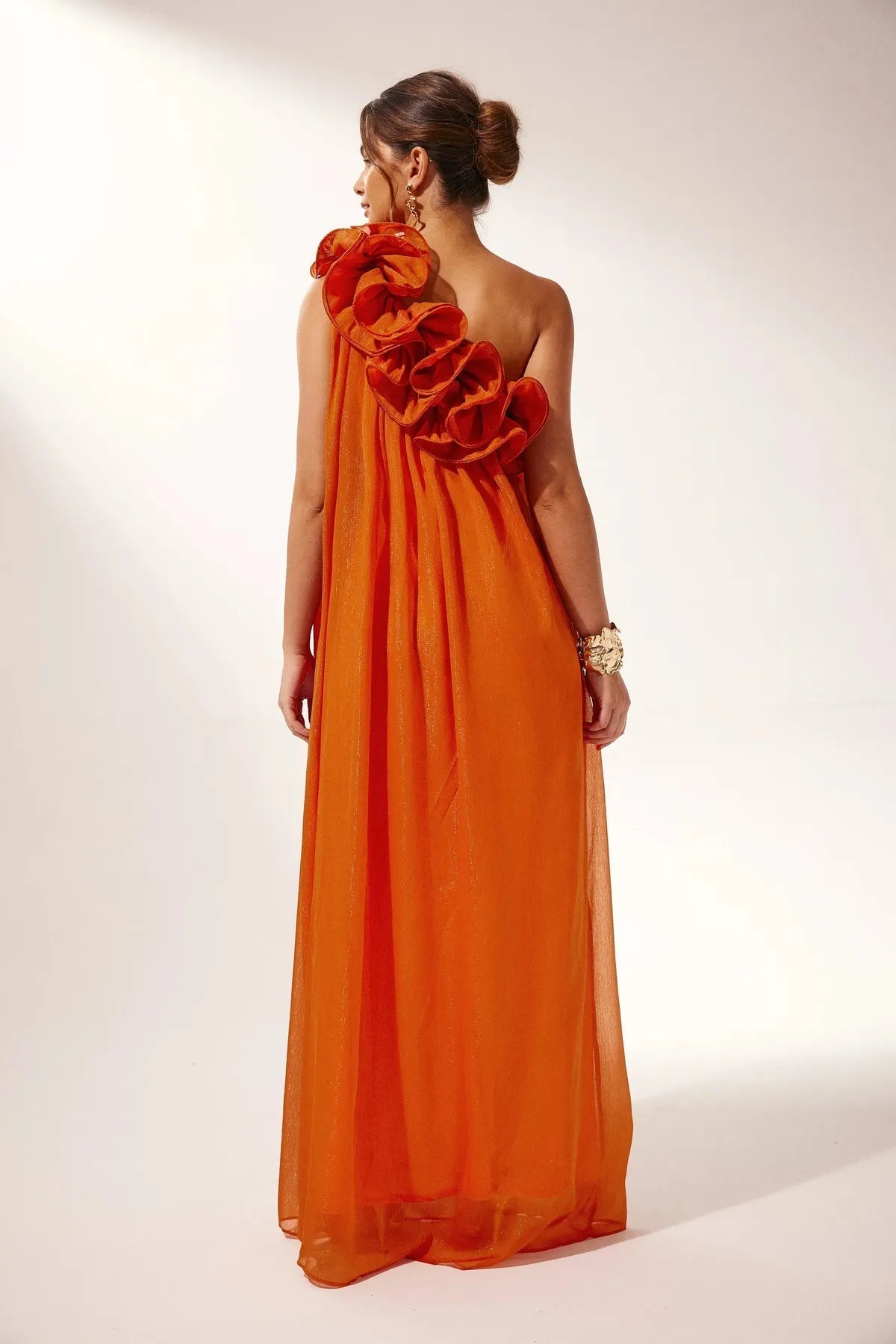 ElegantEve Asymmetrisch Avondjurk | Een-schouder ontwerp met bloemenpatroon voor een adembenemende look