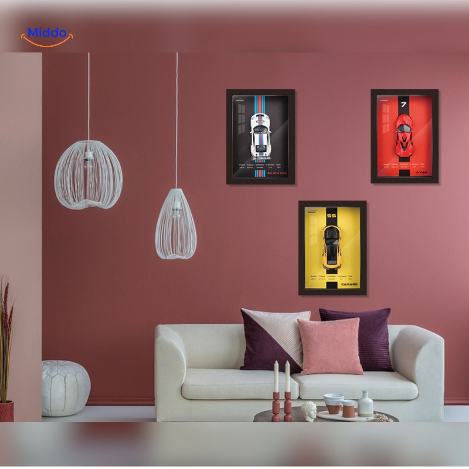 ArtistryDrive 3D Wandrahmen | Exquise Autokunst voor stijlvolle Muren