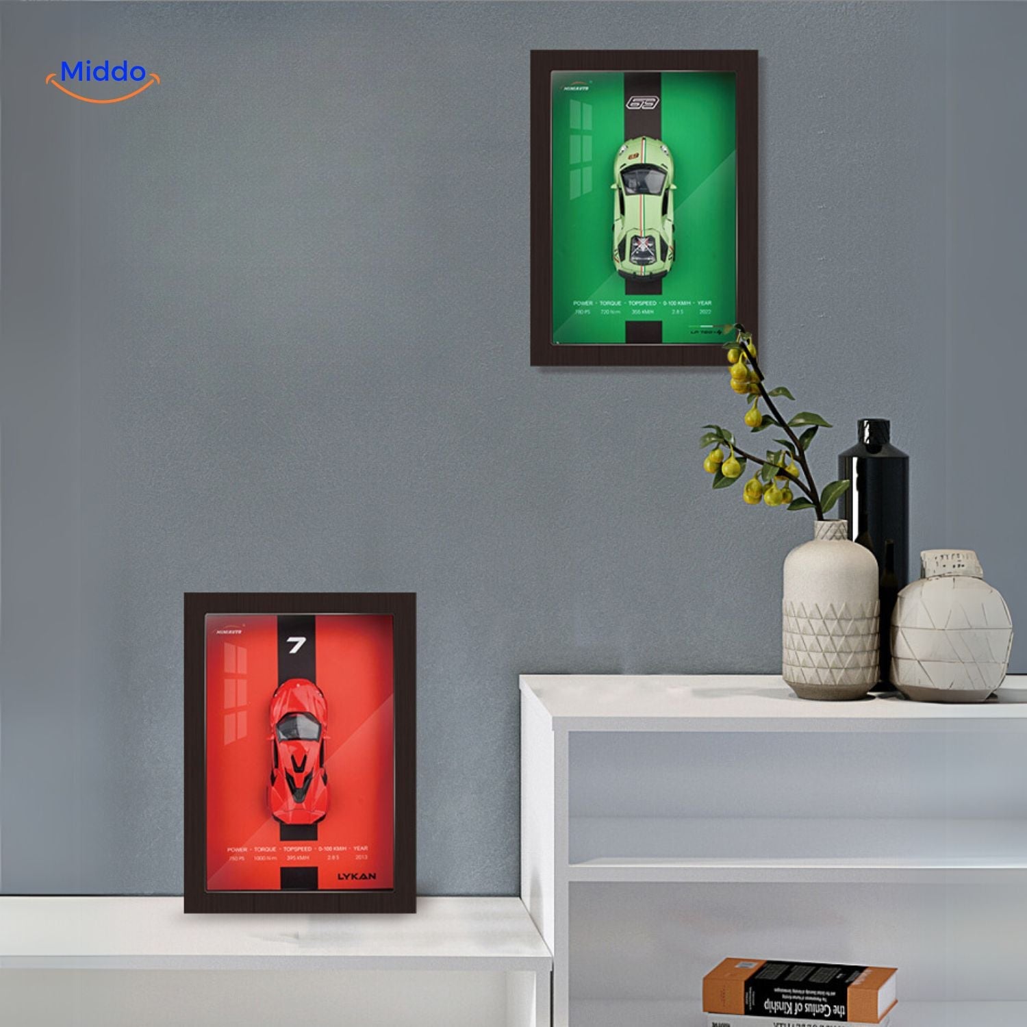 ArtistryDrive 3D Wandrahmen | Exquise Autokunst voor stijlvolle Muren