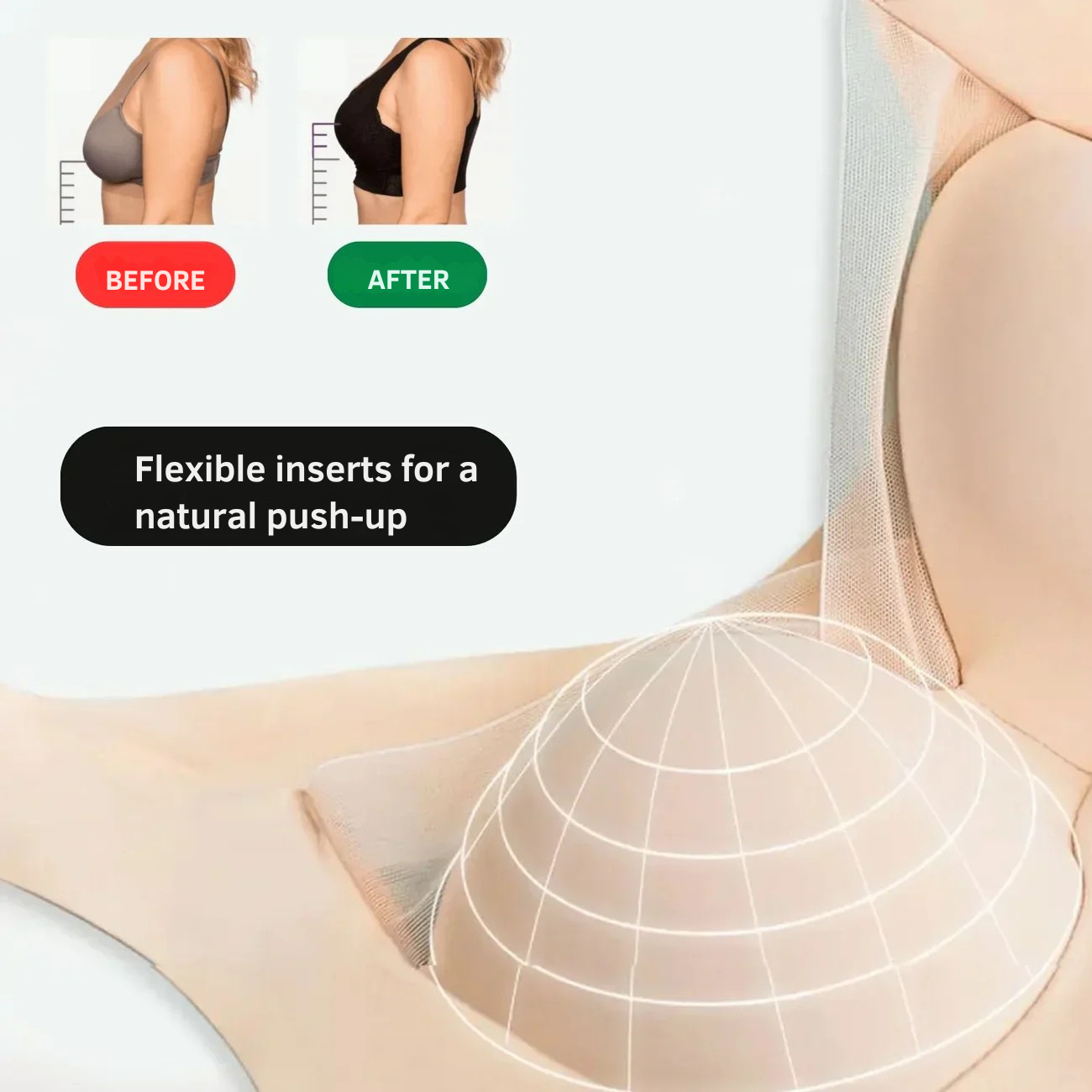 BH zonder beugels | Naadloos comfort BH | Zachte push-up ondersteuning | Komfina