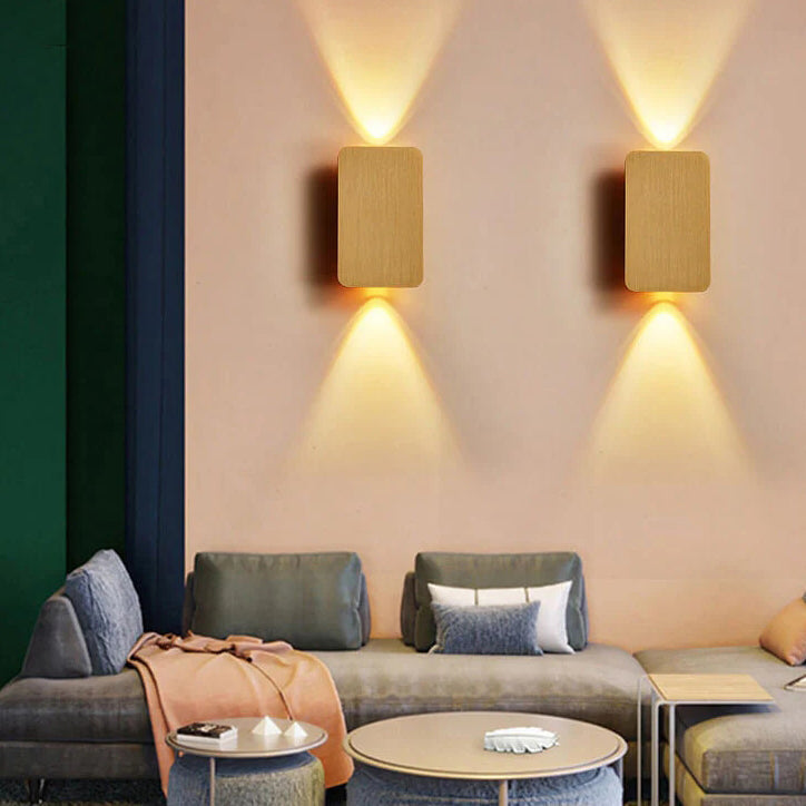 Noordse Minimalistische Glazen Rechthoekige LED Wandlamp 2-Licht