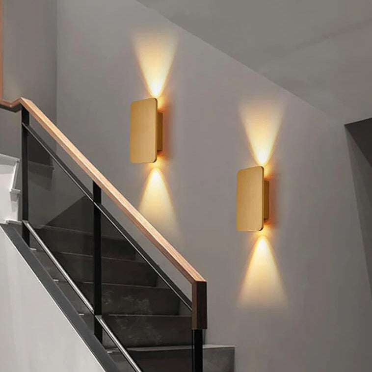 Noordse Minimalistische Glazen Rechthoekige LED Wandlamp 2-Licht