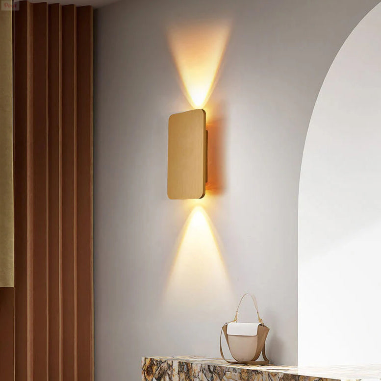 Noordse Minimalistische Glazen Rechthoekige LED Wandlamp 2-Licht