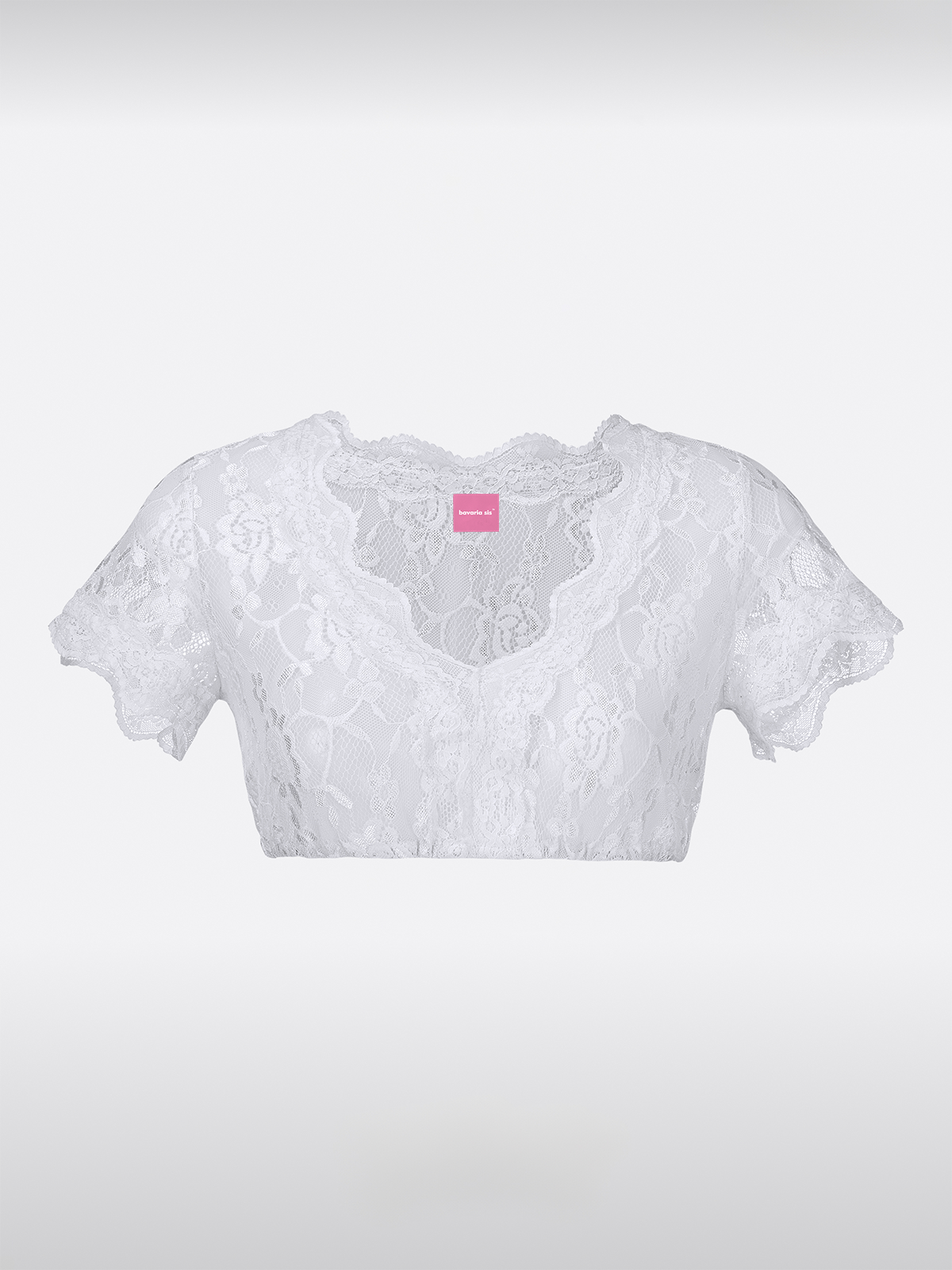 Witte Dames Dirndlblouse V-Hals