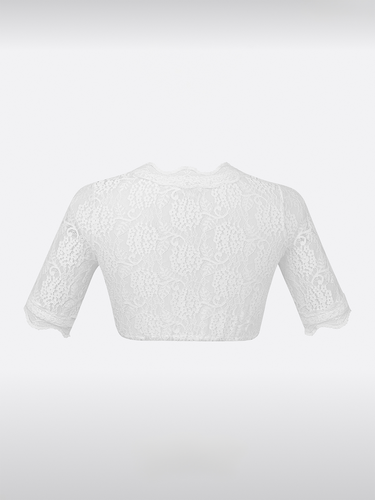 Witte Halve Mouw V-Hals Dirndlblouse