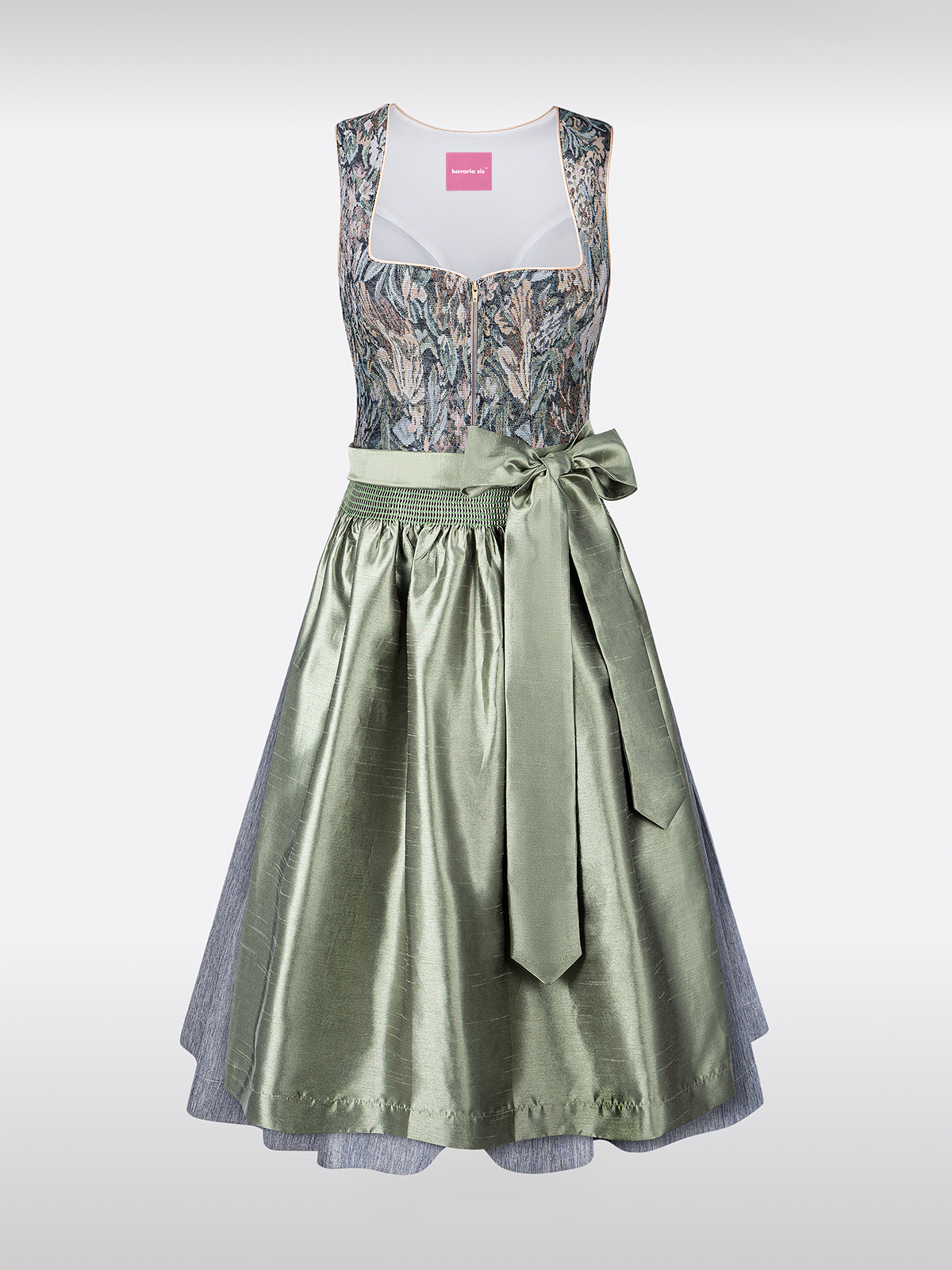 Groen Hart-Uitsnede Hart-Uitsnede met Bloemenpatroon Dirndl