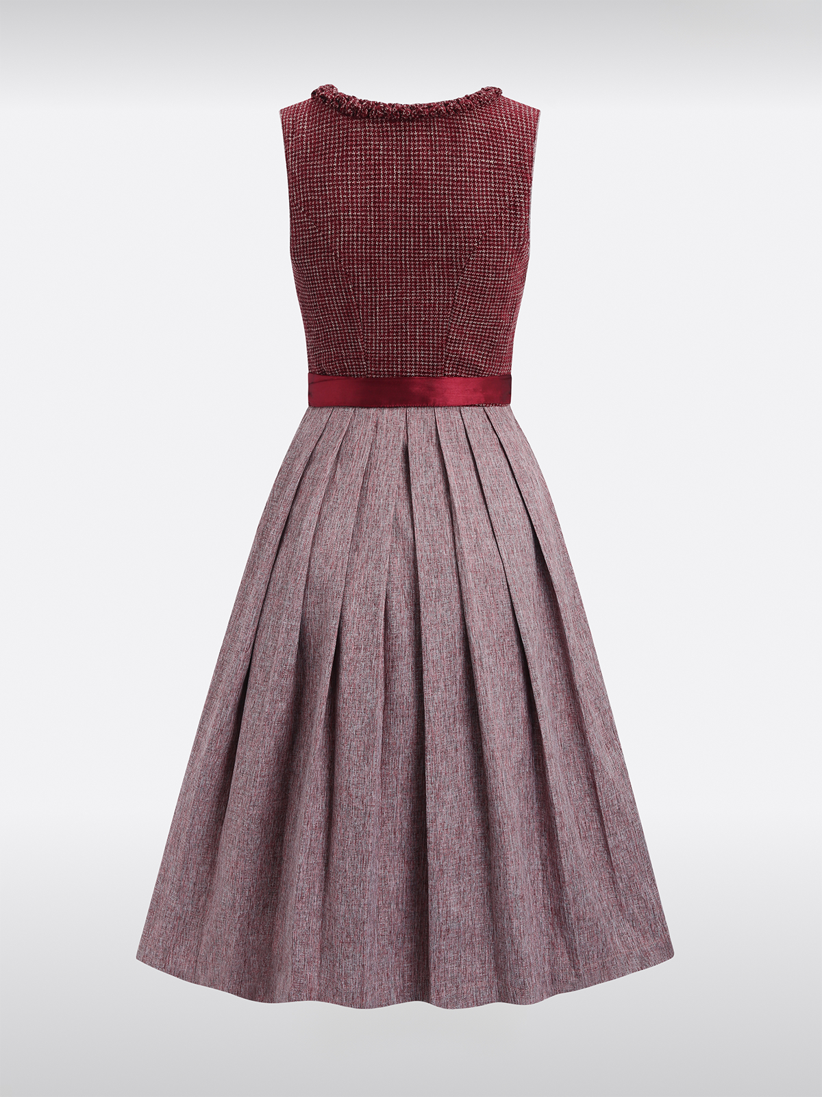 Dirndl in Rood met Rechte Halslijn