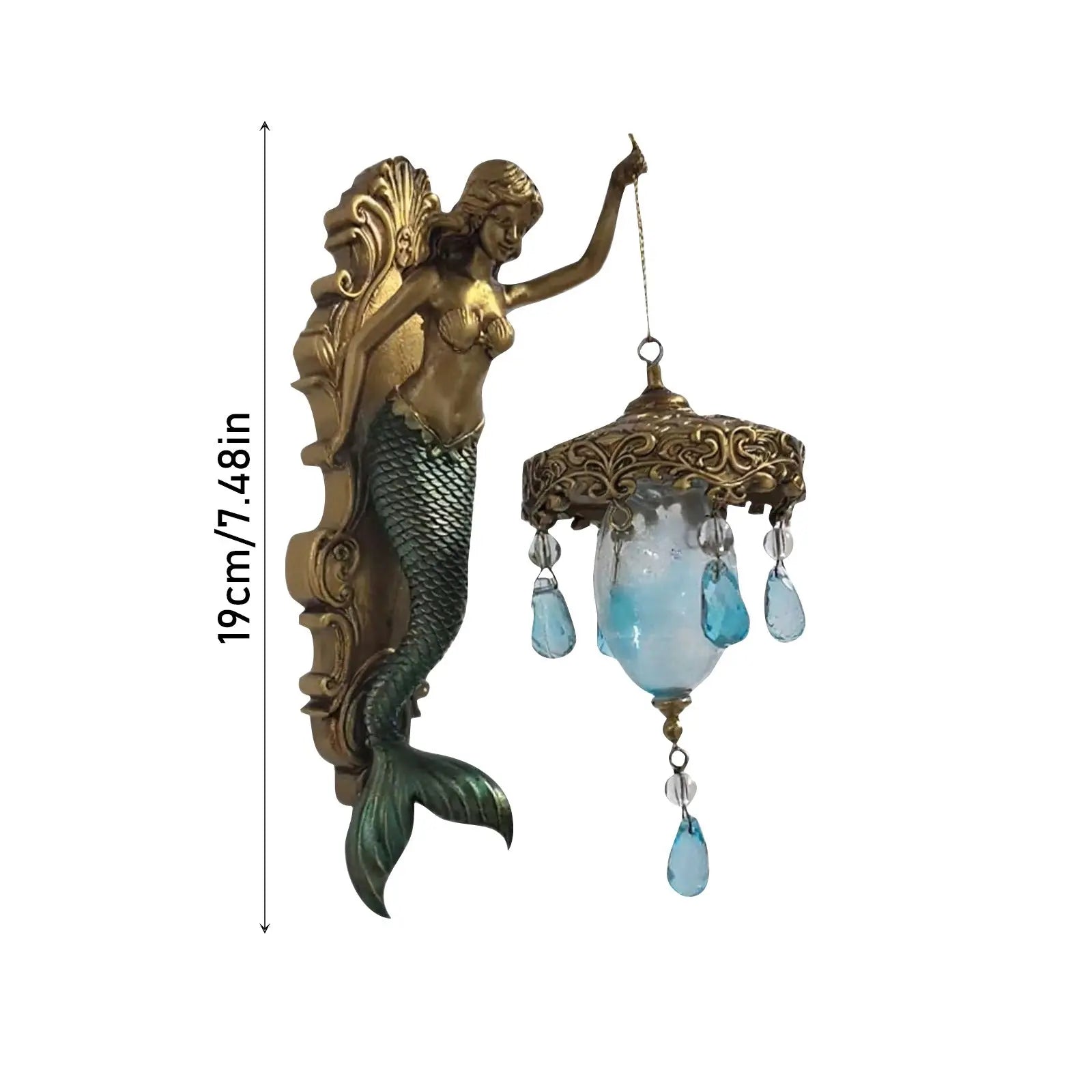 Elegante Barok Zeemeermin Wandlamp – Kunstzinnige Maritieme Wandlamp voor Sfeervolle Ruimtes