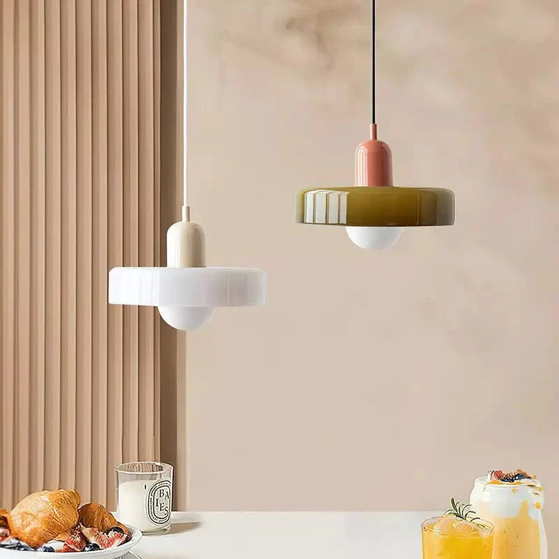 Bauhaus Gekleurde Glazen Hanglamp voor Moderne Interieurs