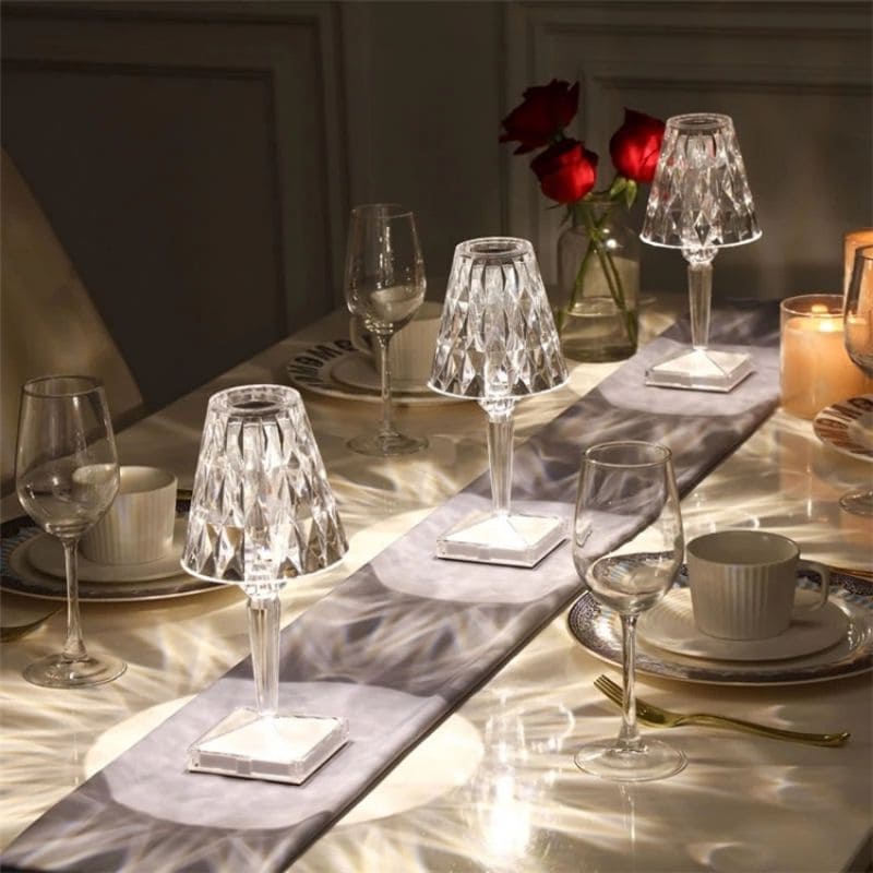 GlimmerLux - Tafel lamp van kristal met 3-niveaus touch dimmer