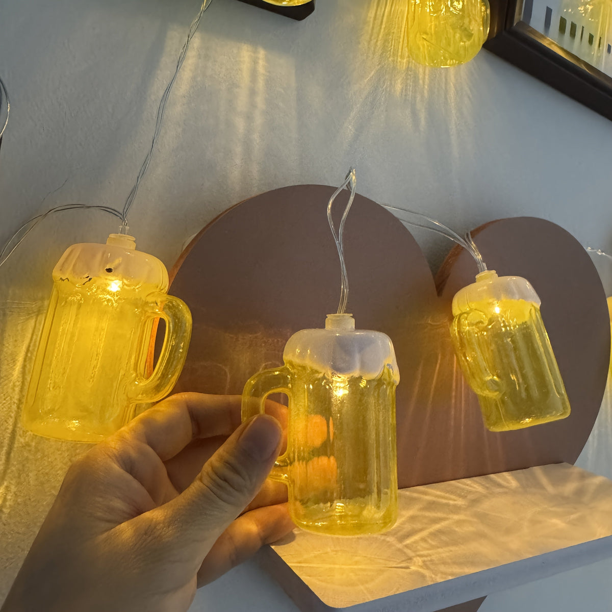 Oktoberfest Bierpul Lichtslinger – 20 Warmwitte LED-lampjes, Batterijgevoed