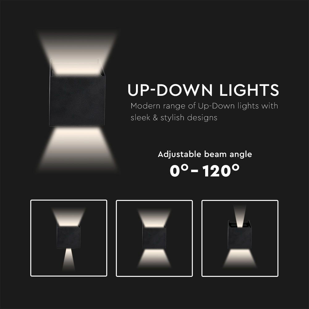 LED Wandlamp 6W Buiten Zwart