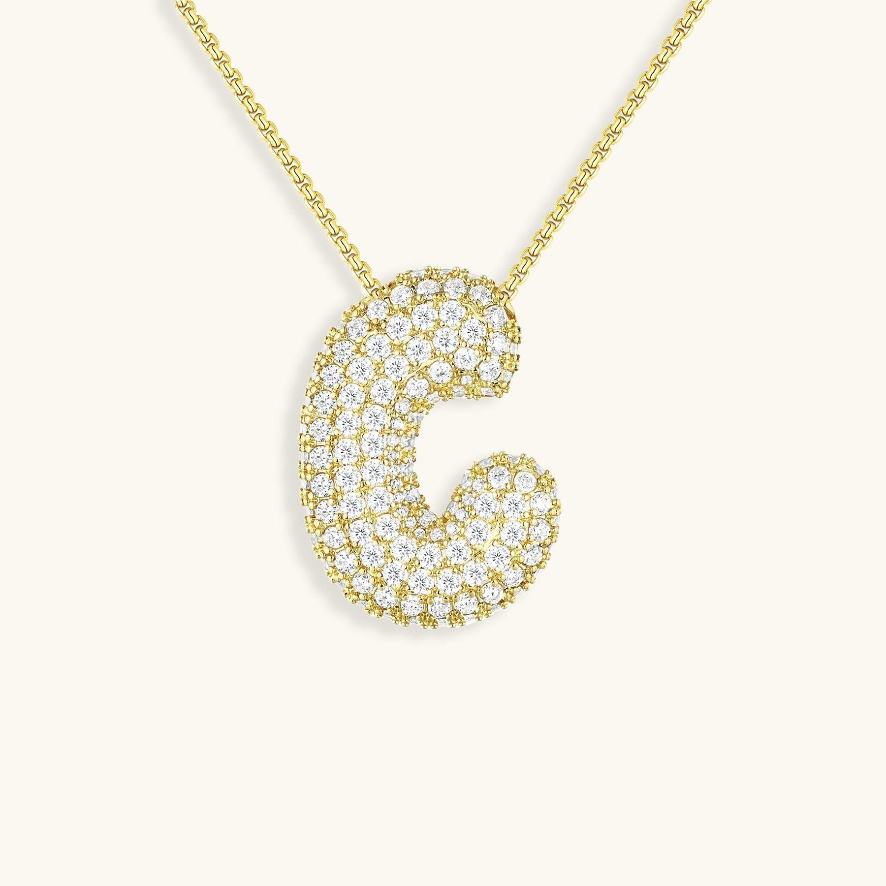 Bubble Initial-Diamant-Halsketting