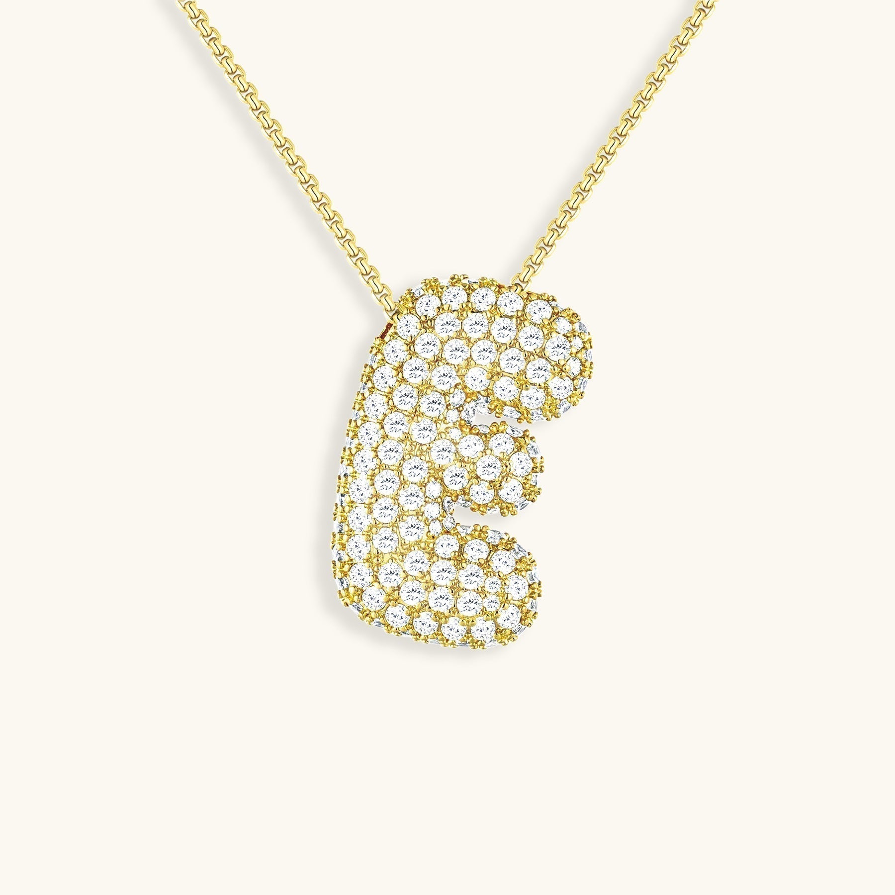 Bubble Initial-Diamant-Halsketting