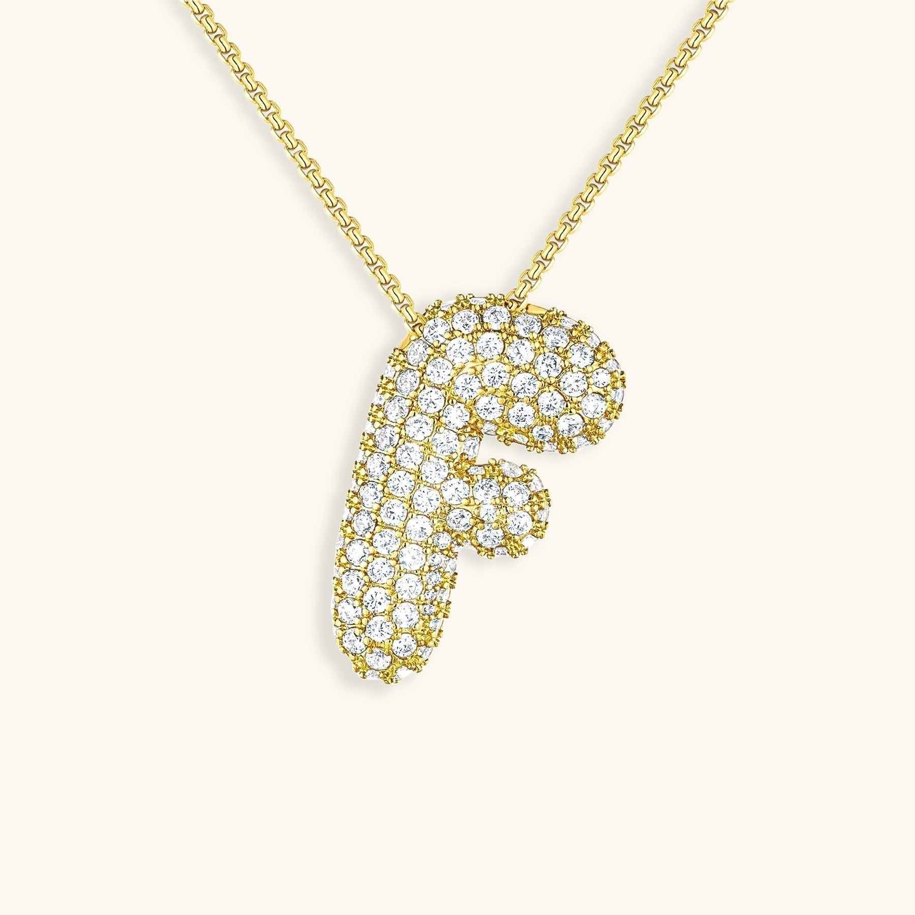 Bubble Initial-Diamant-Halsketting