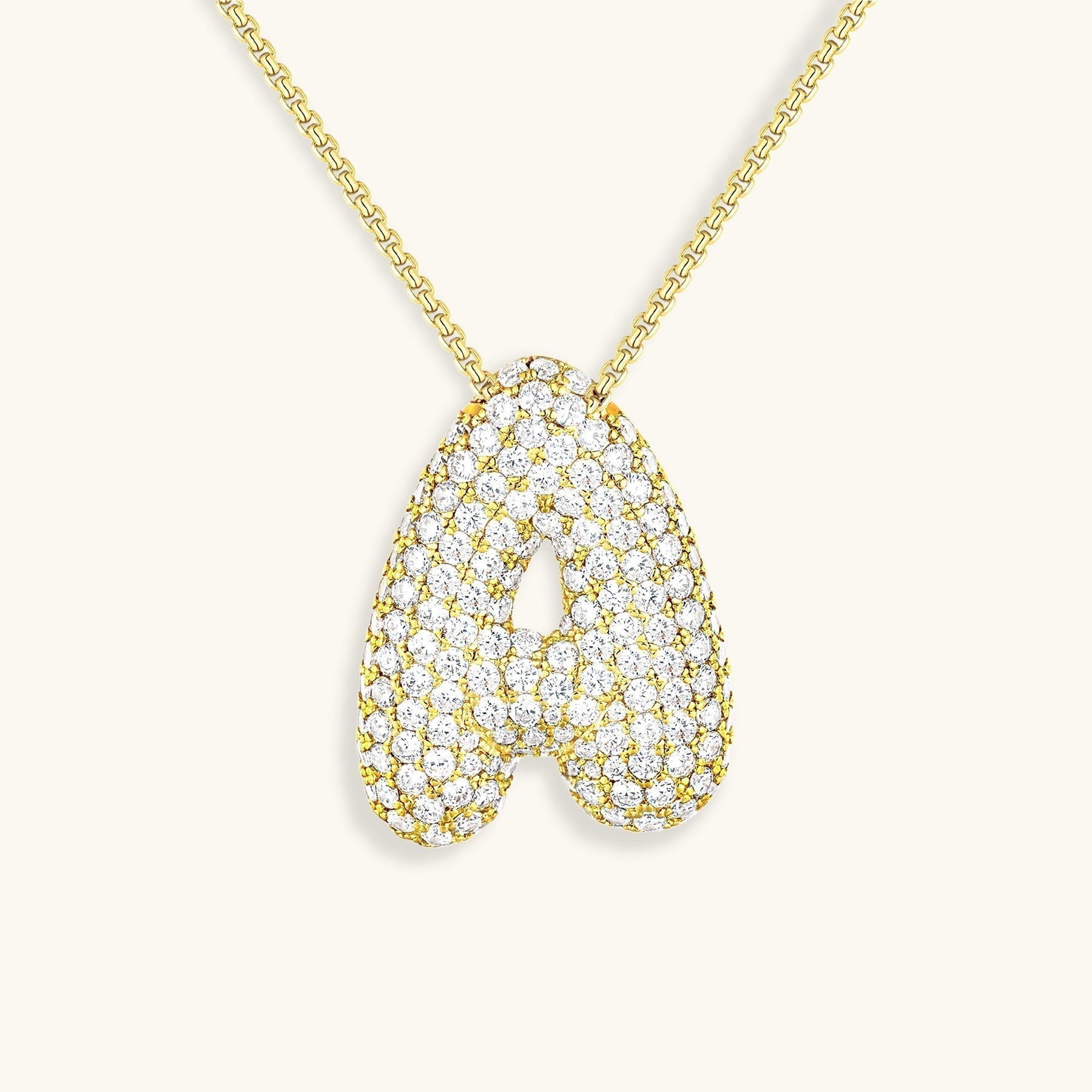 Bubble Initial-Diamant-Halsketting