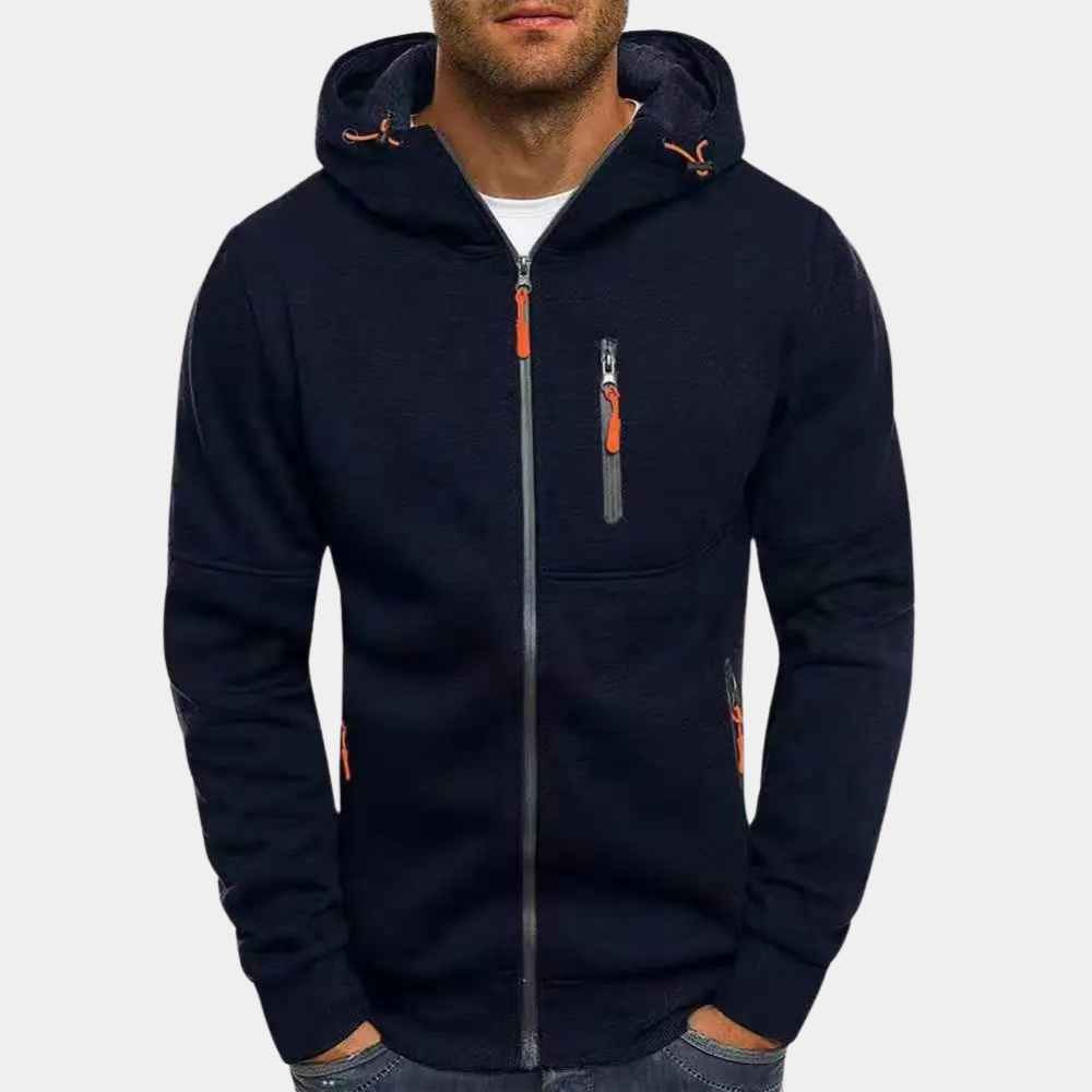 Karl | Casual heren hoodie met rits