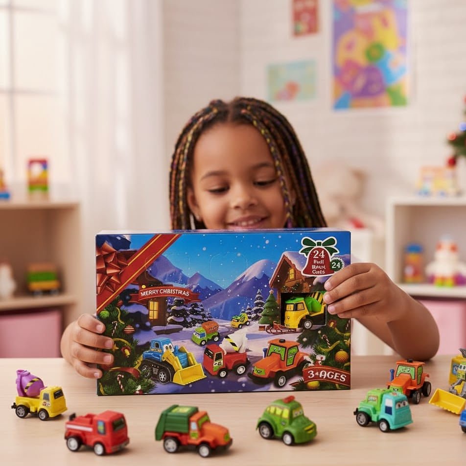 Auto Adventskalender 2026 – 24 Speelgoedautootjes voor Kinderen