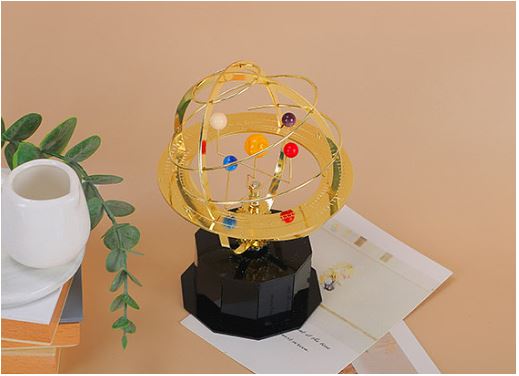 BowLift | Grand Orrery Model Handgemaakte Mechanische Messing Zonnestelsel Replica (5 Planeten)