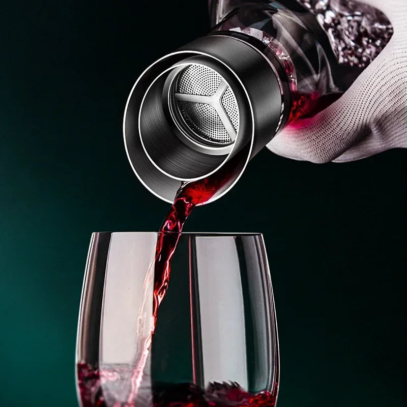 Blei-vrije kristallen karaf met Iceberg-basis – 1500 ml decanteerkaraf voor rode wijn