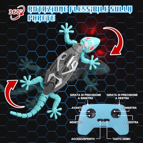 GecoFun Afstandsbediening Hagedis | Interactieve hagedis met heldere LED-ogen en realistische bewegingen voor kinderen vanaf 3 jaar