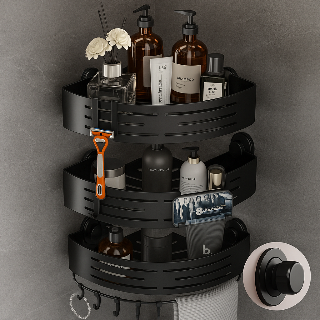 CaddyCraft Driehoekige Douch Organizer | Maximaliseer ruimte met een stijlvolle, veelzijdige caddy
