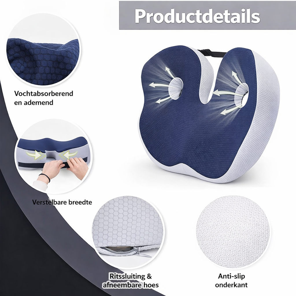 FlexiSeat | Verstelbaar Ergonomisch Zitkussen