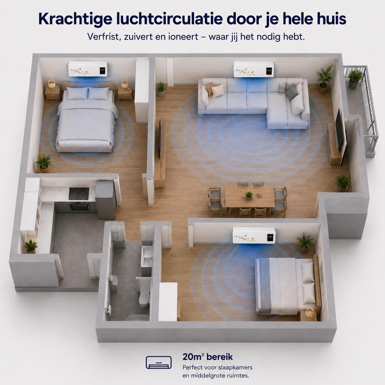 CoolBreeze Mini Air Circulator | Efficiënte luchtcirculatie voor ultiem comfort