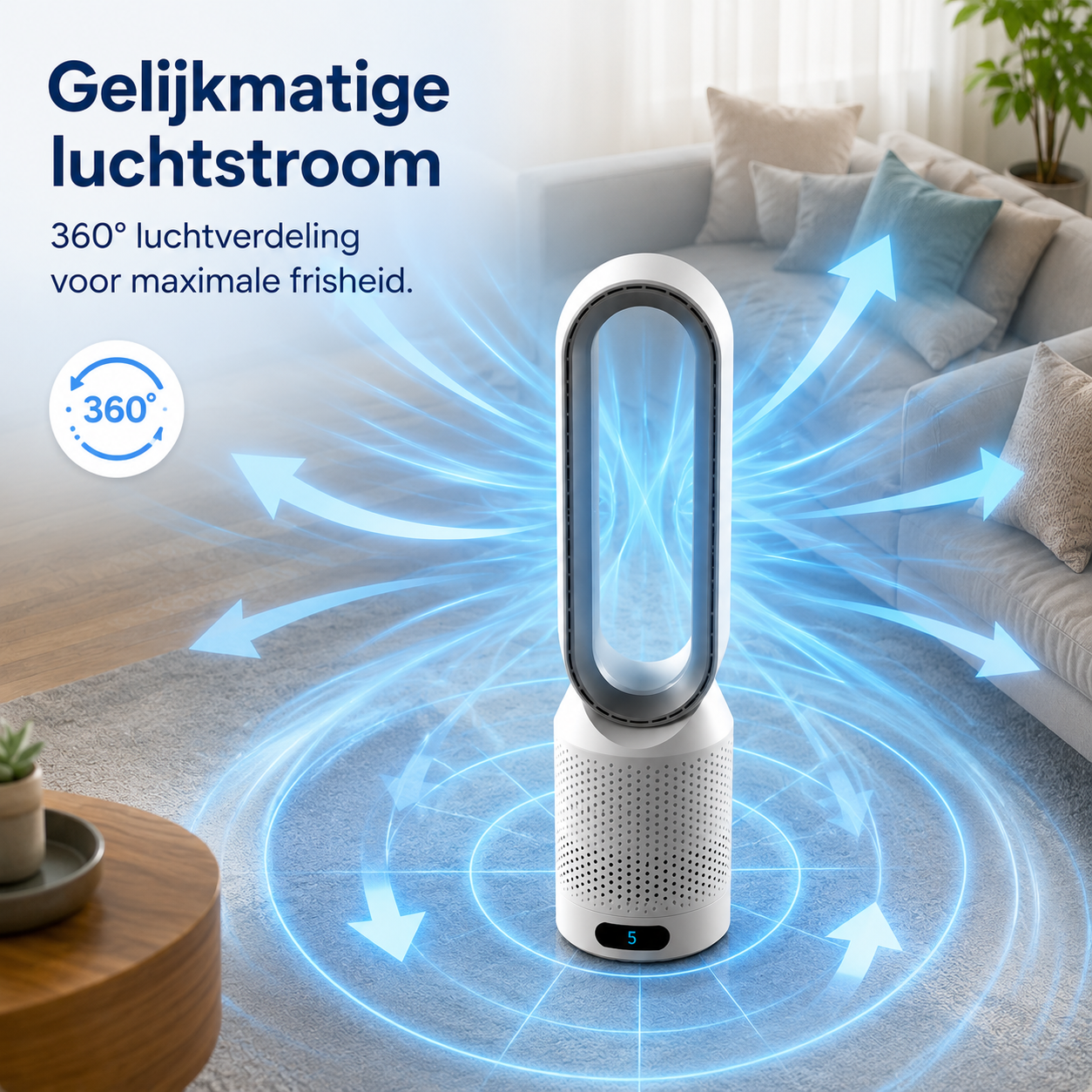 AirPure - 3-in-1 Luchtkoeler - Zuivert en Ioneert