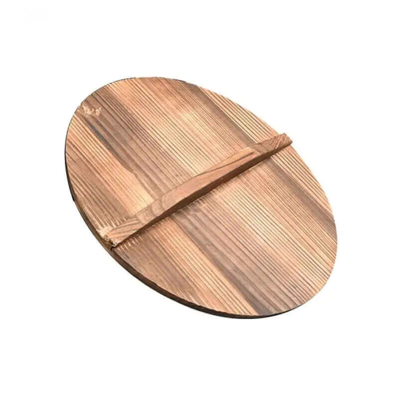 Authentieke handgemaakte ijzeren wok – Premiumkwaliteit met houten deksel