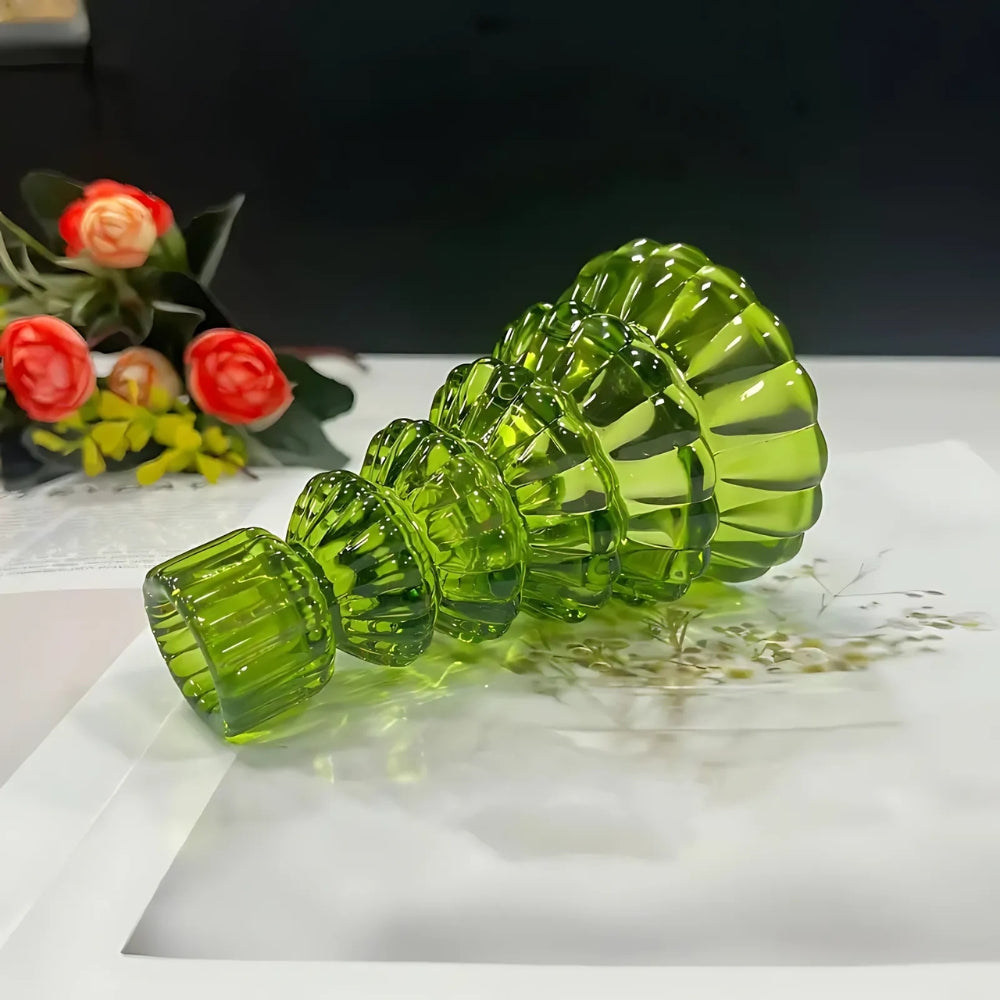 LumiTree Glas-Kaarsenhouder Set – 3-delig Boomvormige Tafeldecoratie