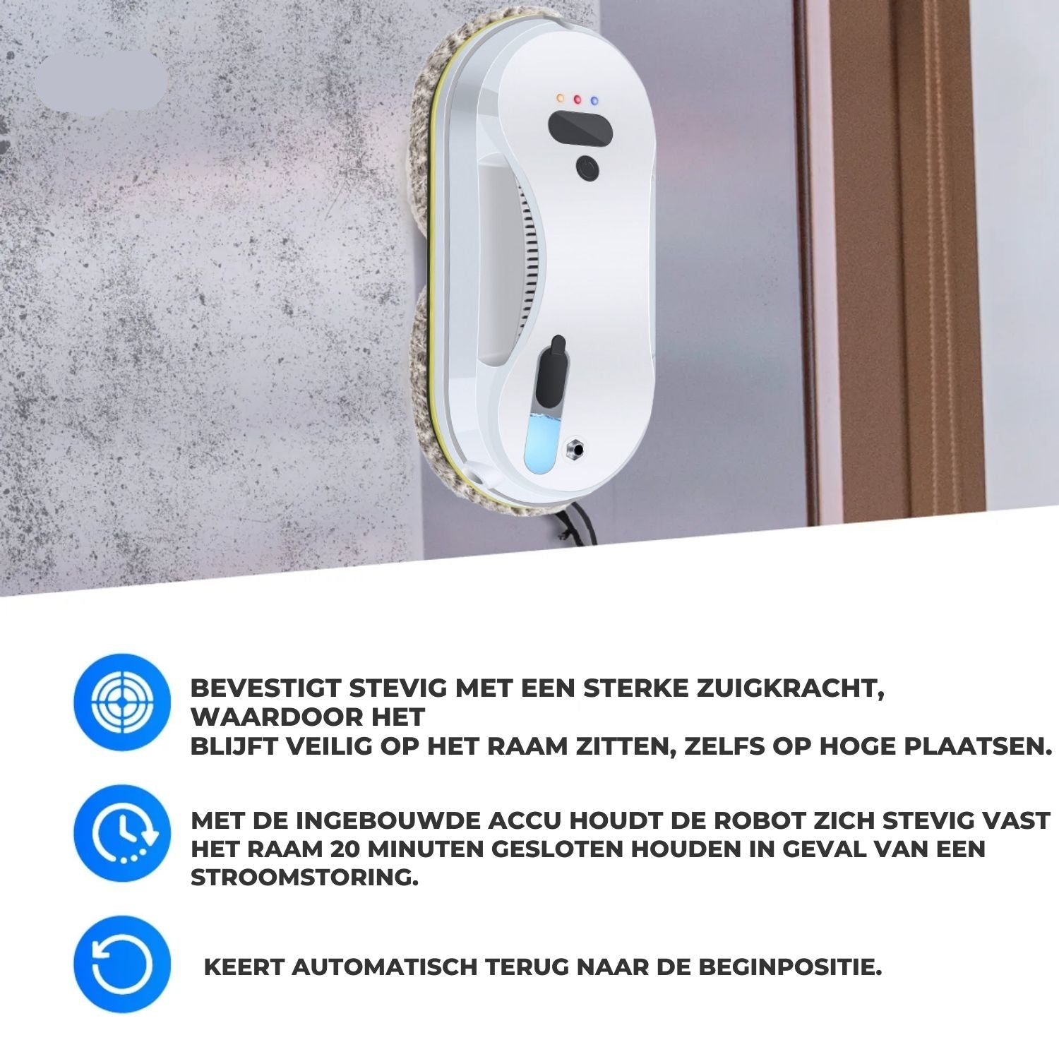 LuxoClean Ramenrobot | Geavanceerde automatische reiniging met sensoren en waterdamp