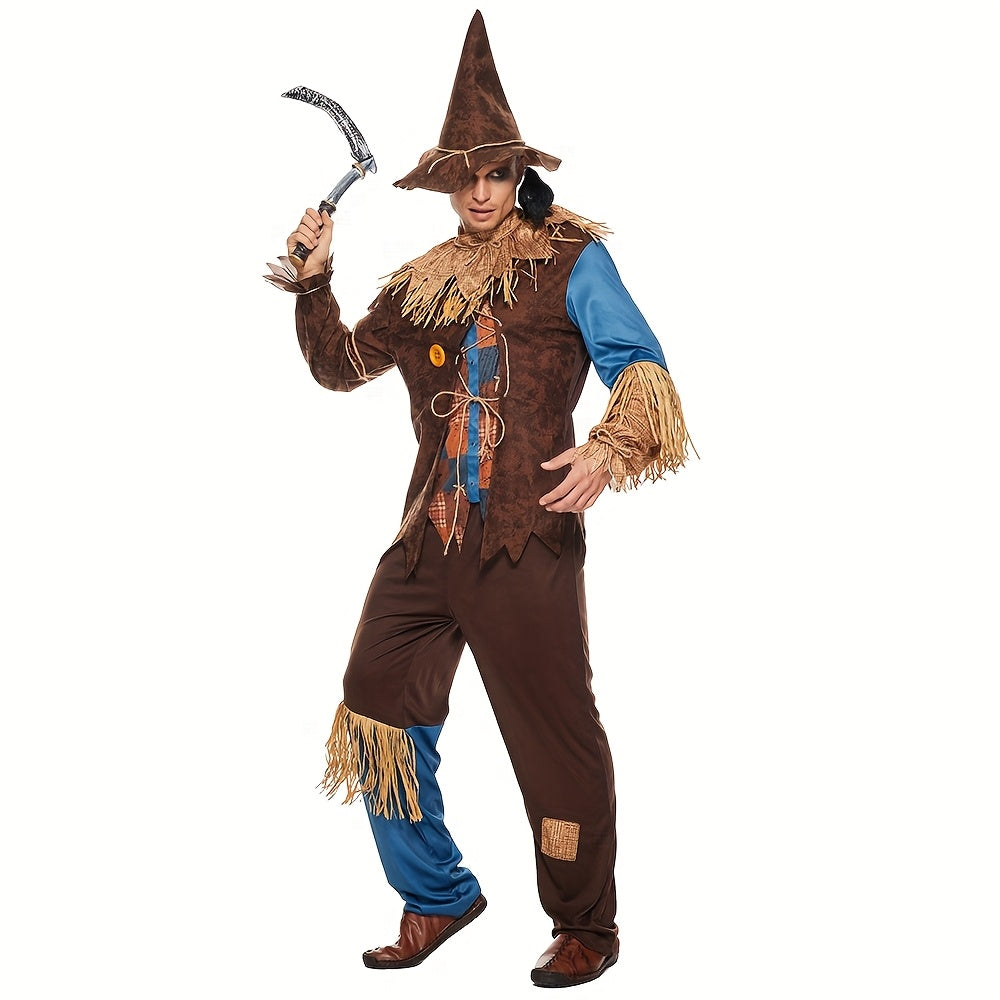 Halloween Kostuum Vogelverschrikker Strohoed Polyester Outfit