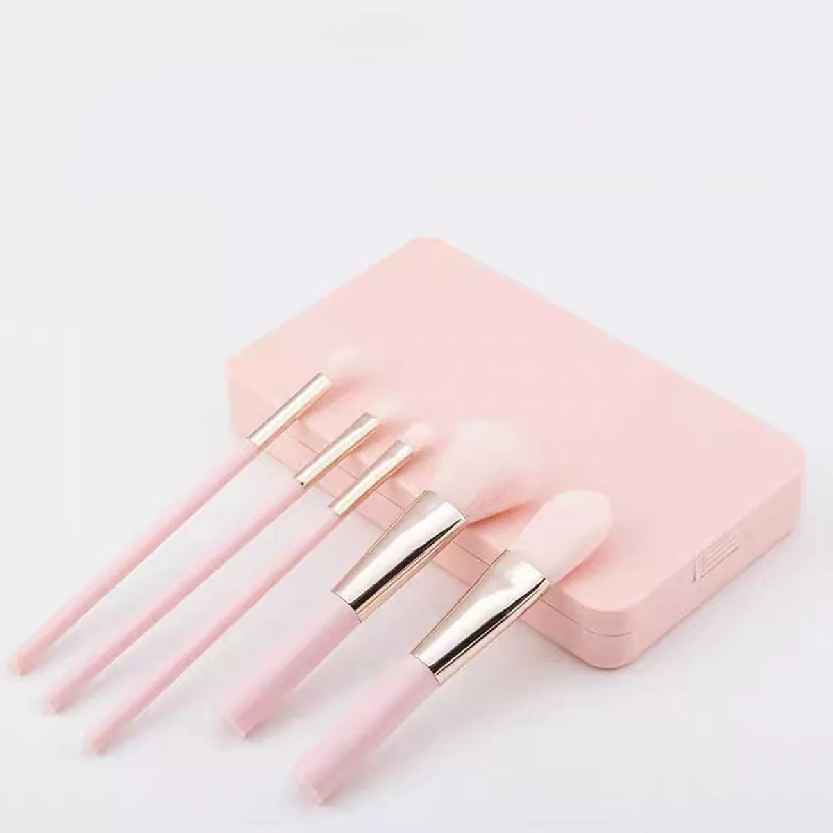 BloomBeauty Set | Gepersonaliseerde Geboortebloem Make-up Kwasten met LED Spiegel – Het Perfecte Cadeau voor Haar