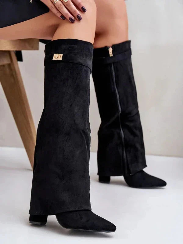 Dames Hakkenlaarzen Elegante PU-leer Blokhak