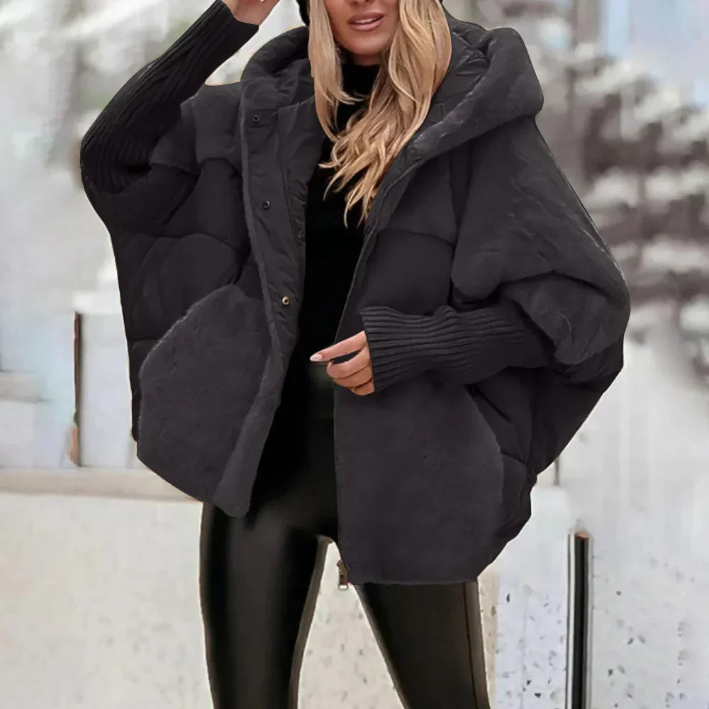 CozyShell Plus Size Dames Pufferjacke – Warme Winterjacke met Capuchon en Dikke Vulling