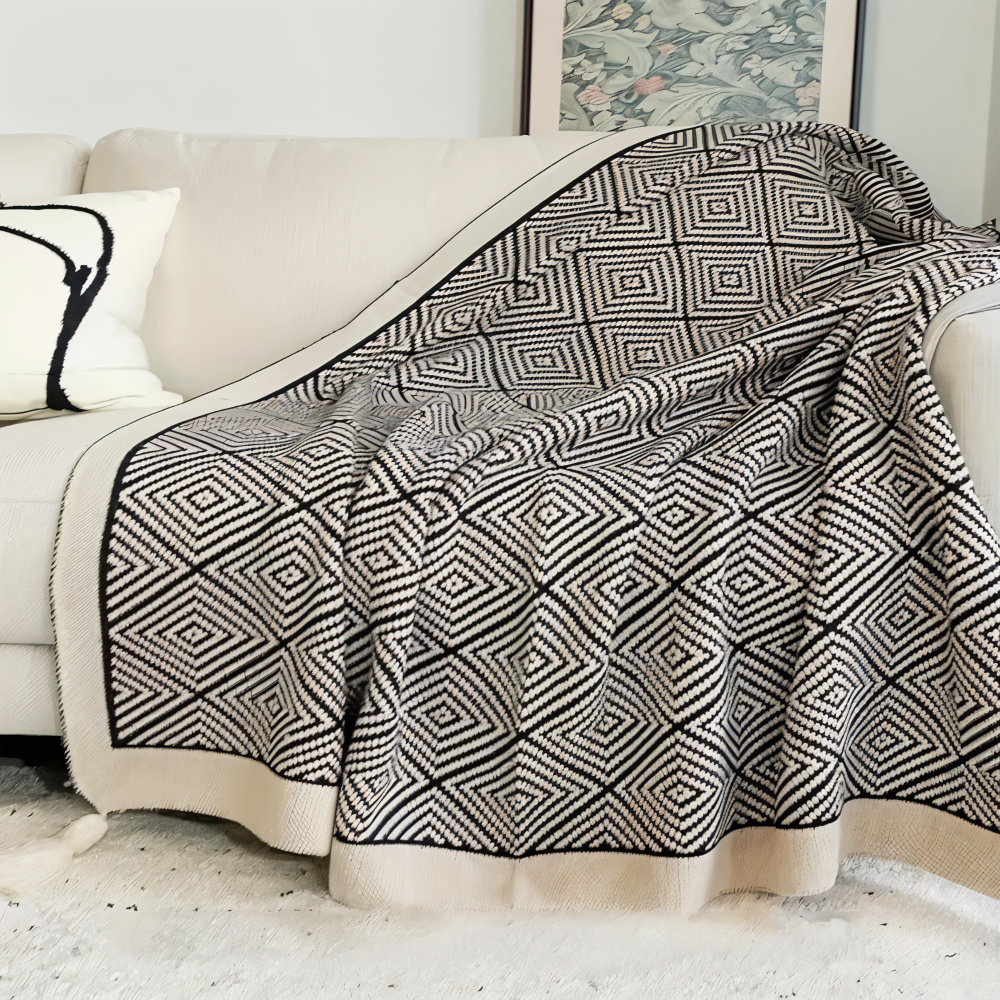 GeoComfort Fleece-Dekens – Zacht, licht polyester met moderne print